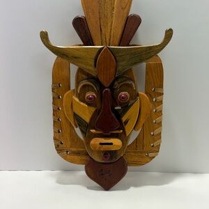 Handcrafted Wooden Tribal Mask Decor